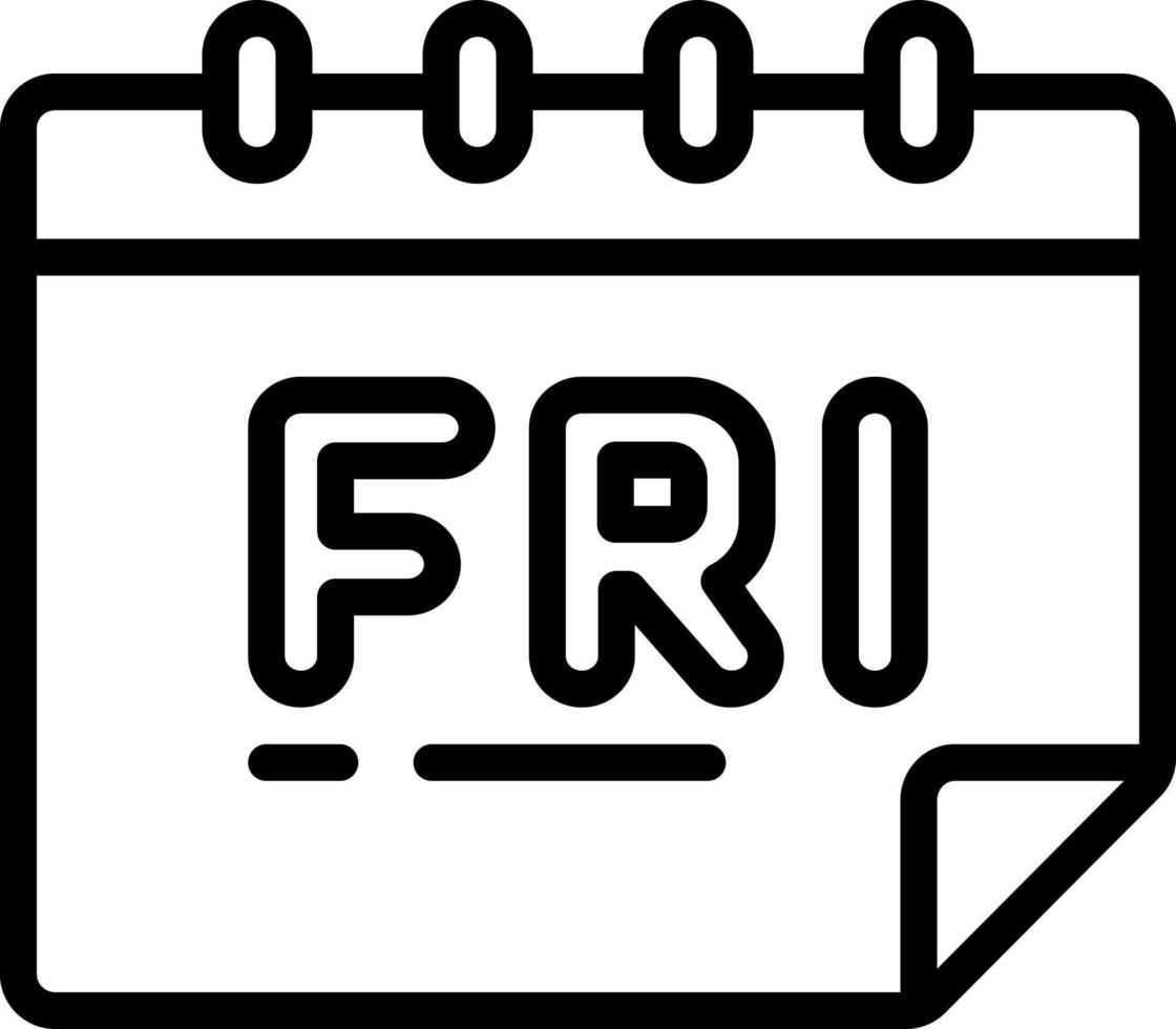 line icon for friday vector