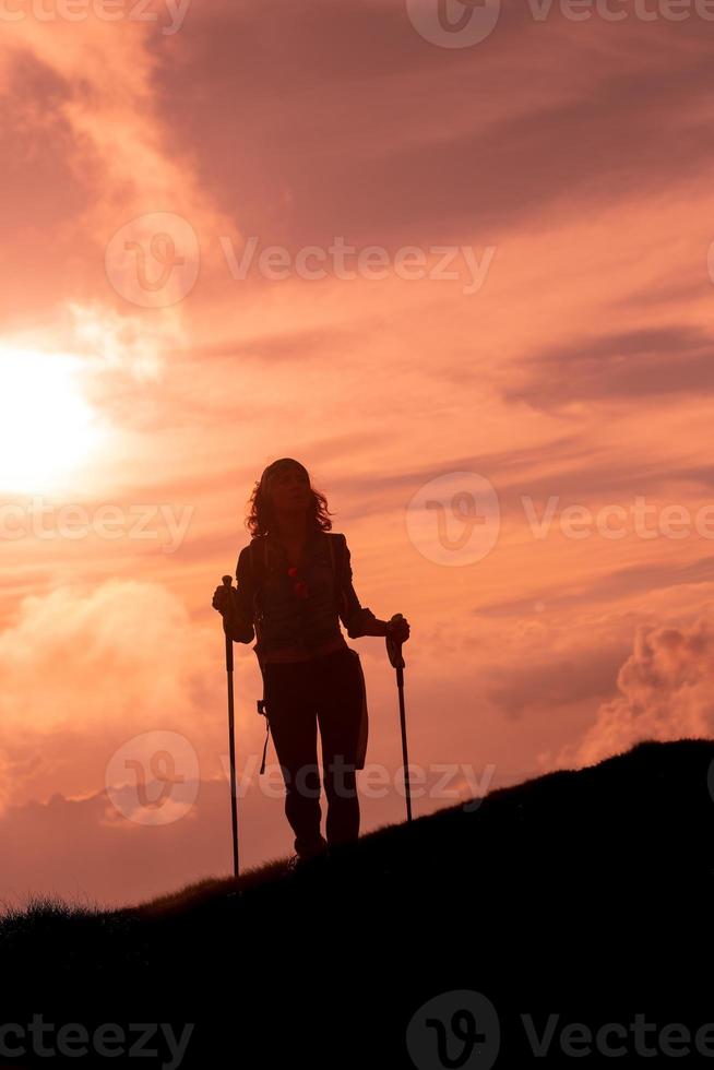 On the way of a religious pilgrimage a girl alone photo