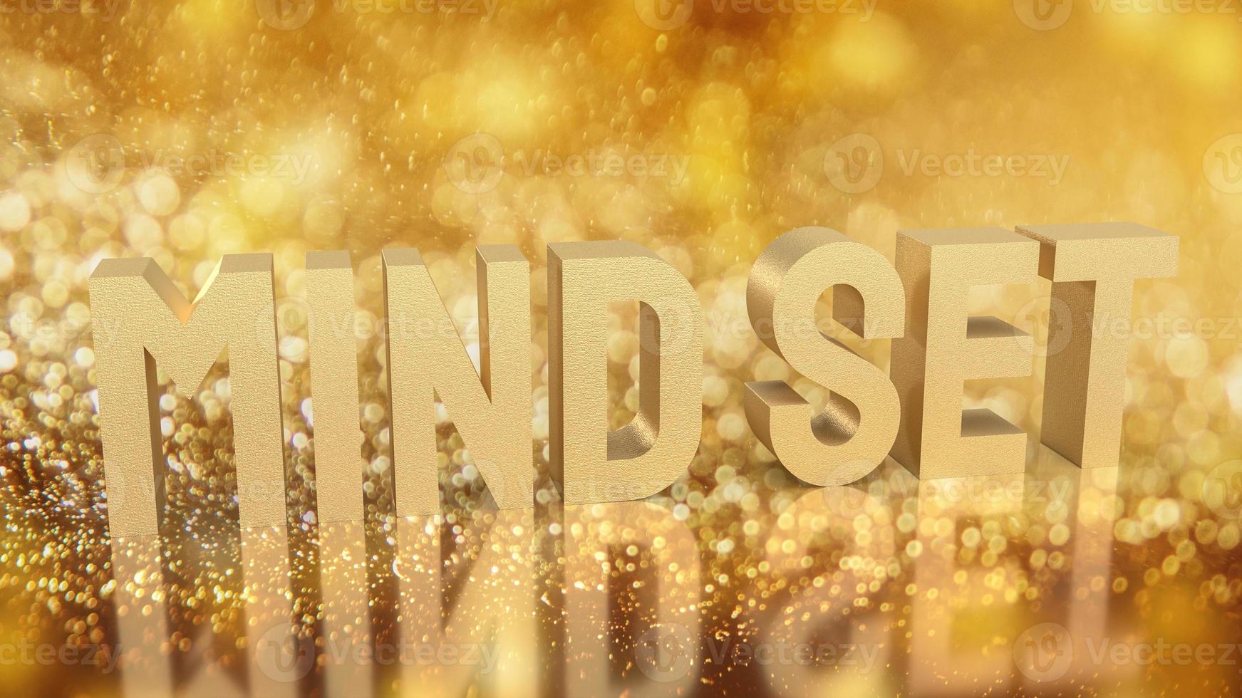 gold mind set on bokeh for abstract concept 3d rendering photo
