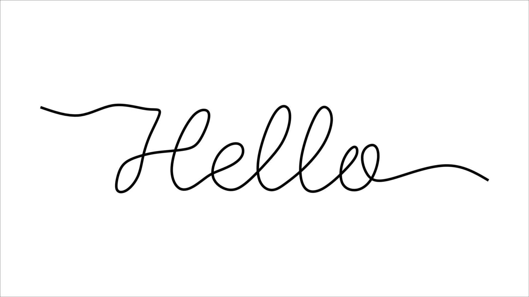 Hello greeting word oneline continuous editable line art vector