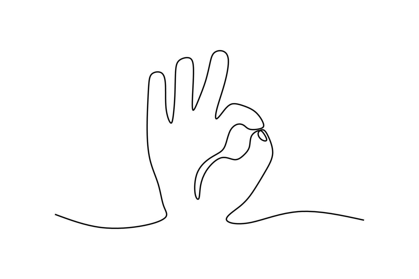 Hand agree gesture oneline continuous editable line art vector