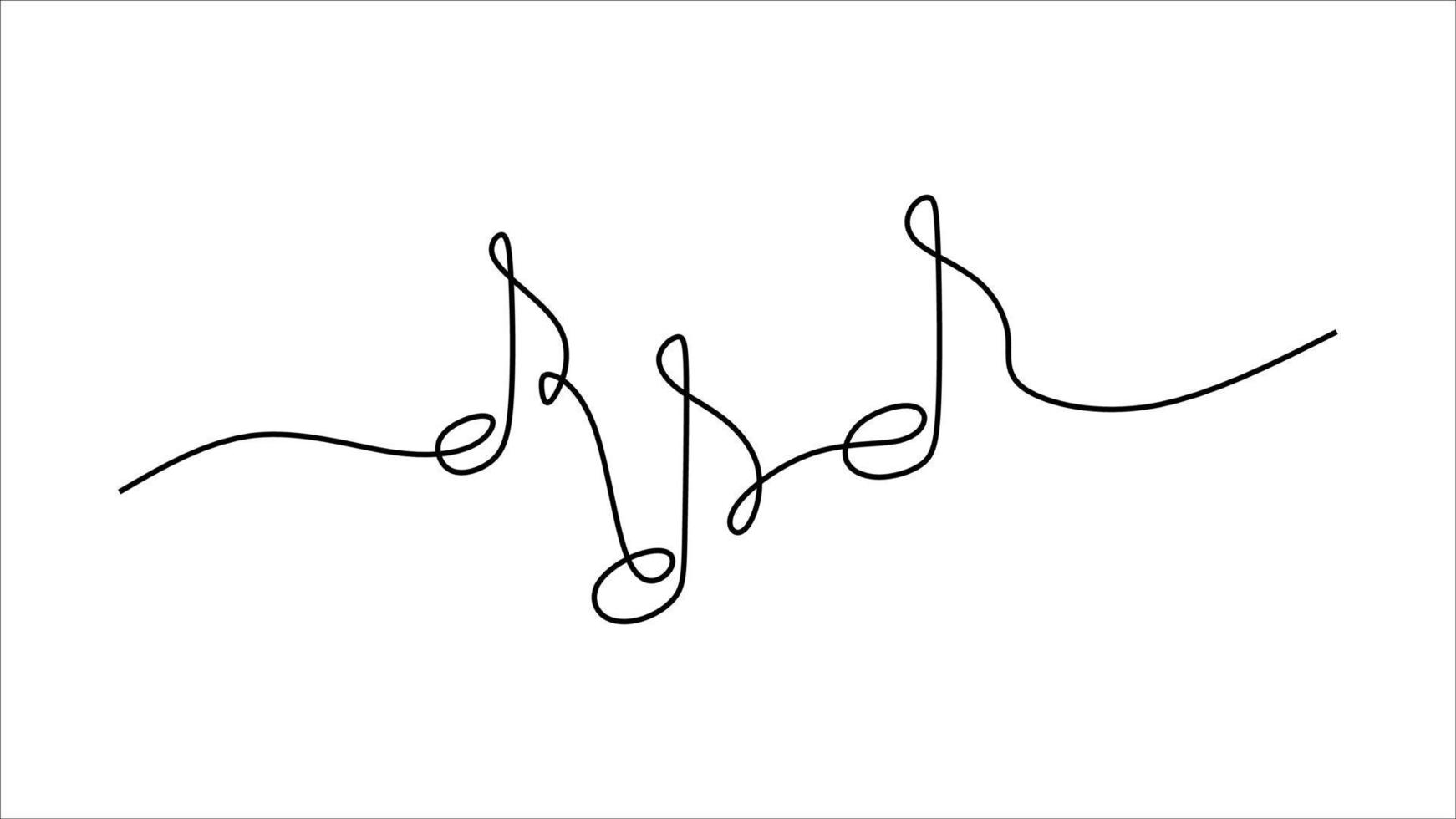 Music Note oneline continuous single editable line art vector