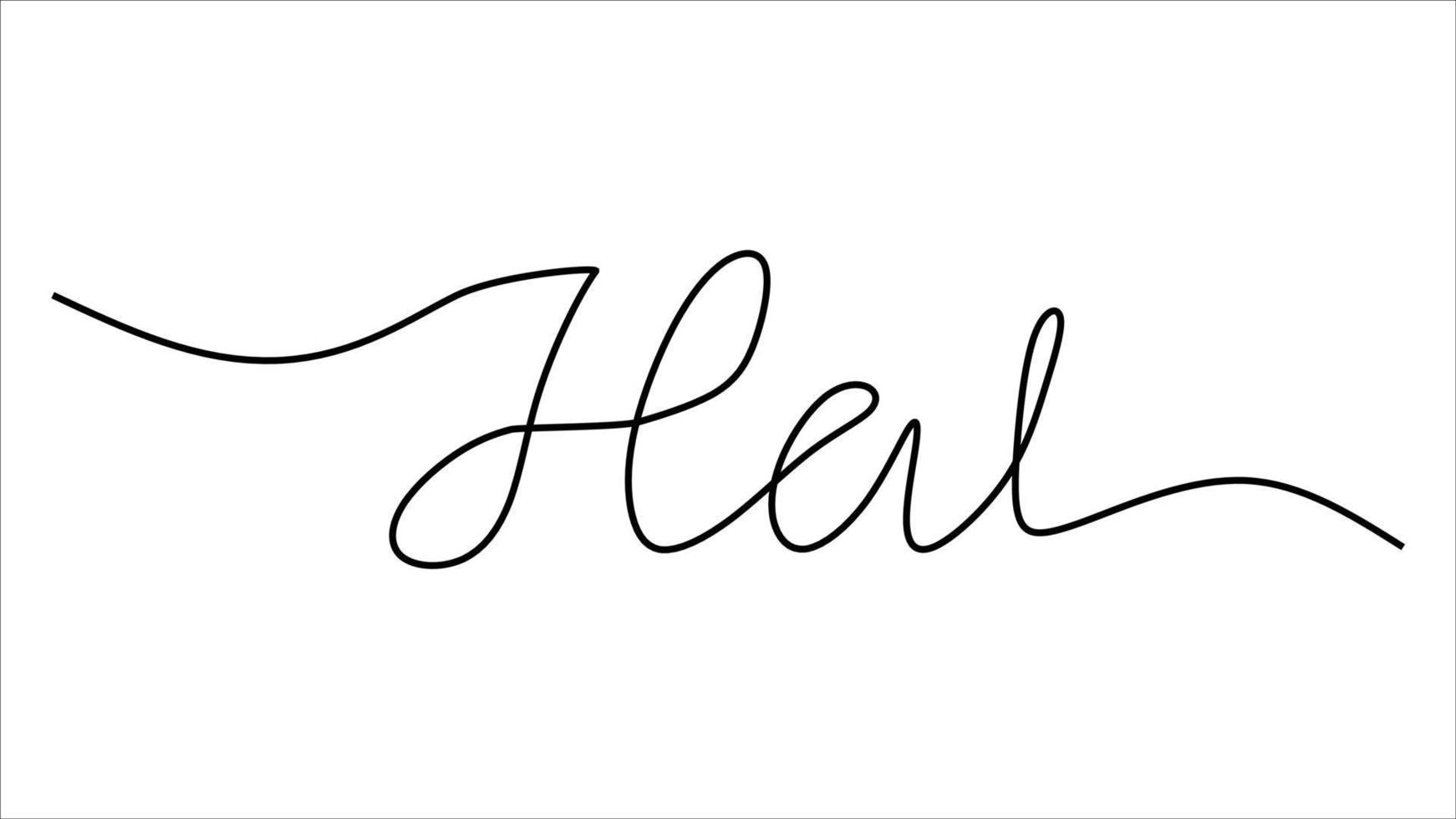 Hai greeting word oneline continuous editable line art vector