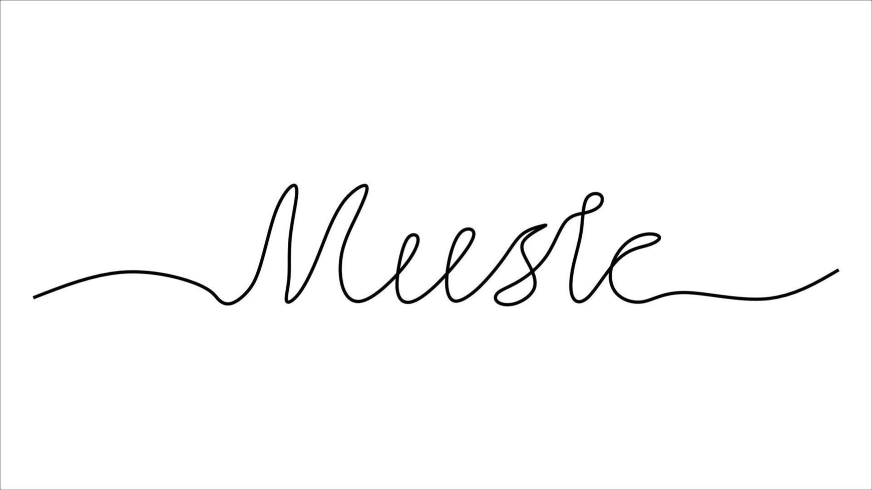 Music word oneline continuous single editable line art vector