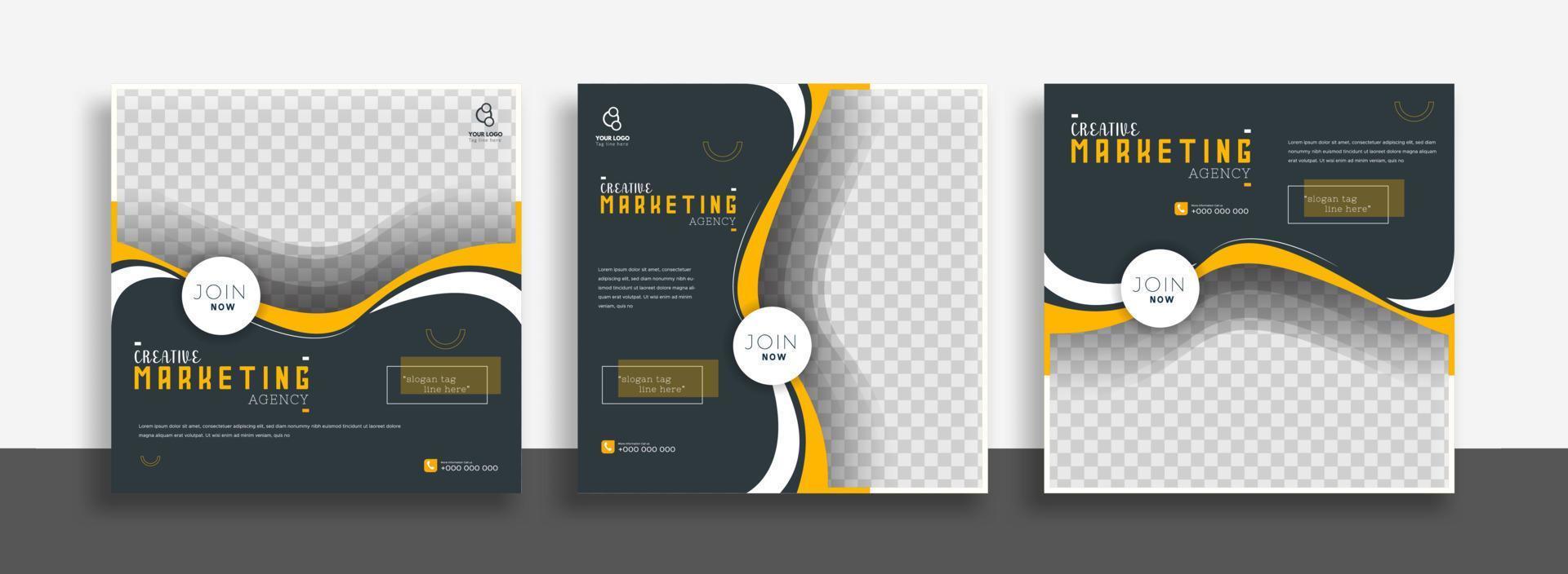 Creative Business marketing social media post template vector