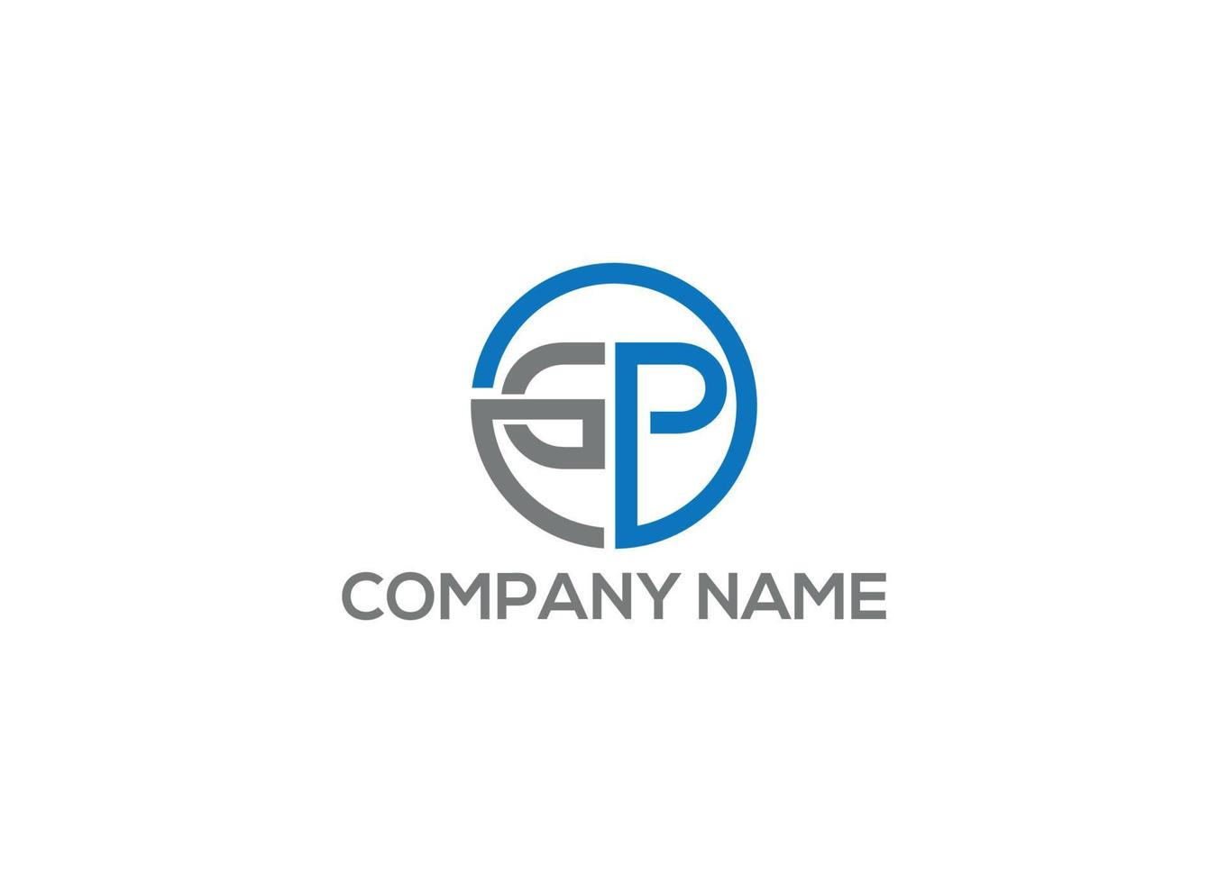 GP Letter Logo Design with Creative Modern initial icon vector