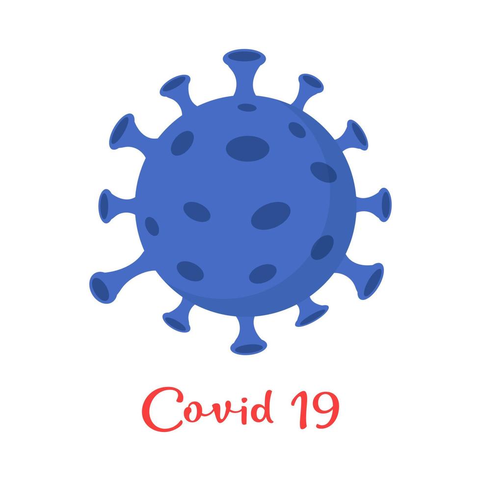 Coronavirus Cells or Bacteria Molecule. Virus COVID-19 Cell. Vector flat Illustration