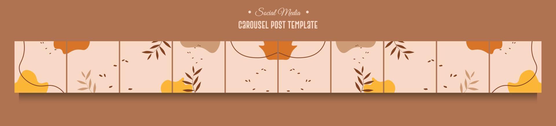 Carousel post template on social media with ten pages vector