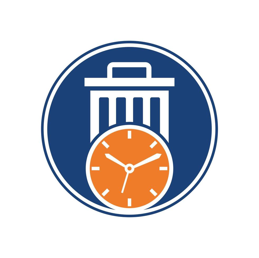 Waste time vector logo template. Garbage Time Logo Template Design
