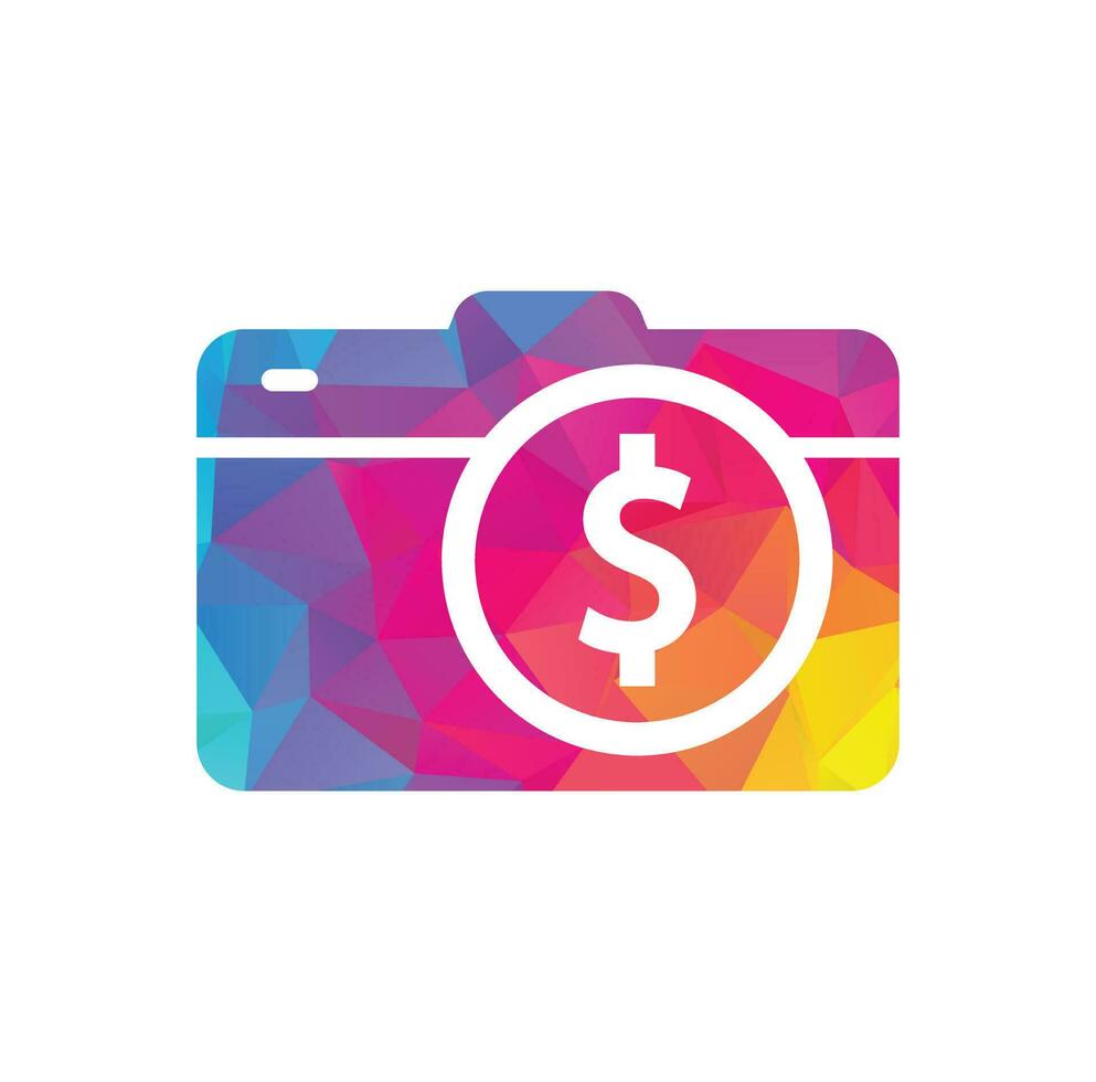 Camera dollar logo design icon. Camera Money Logo Template Design Vector. vector