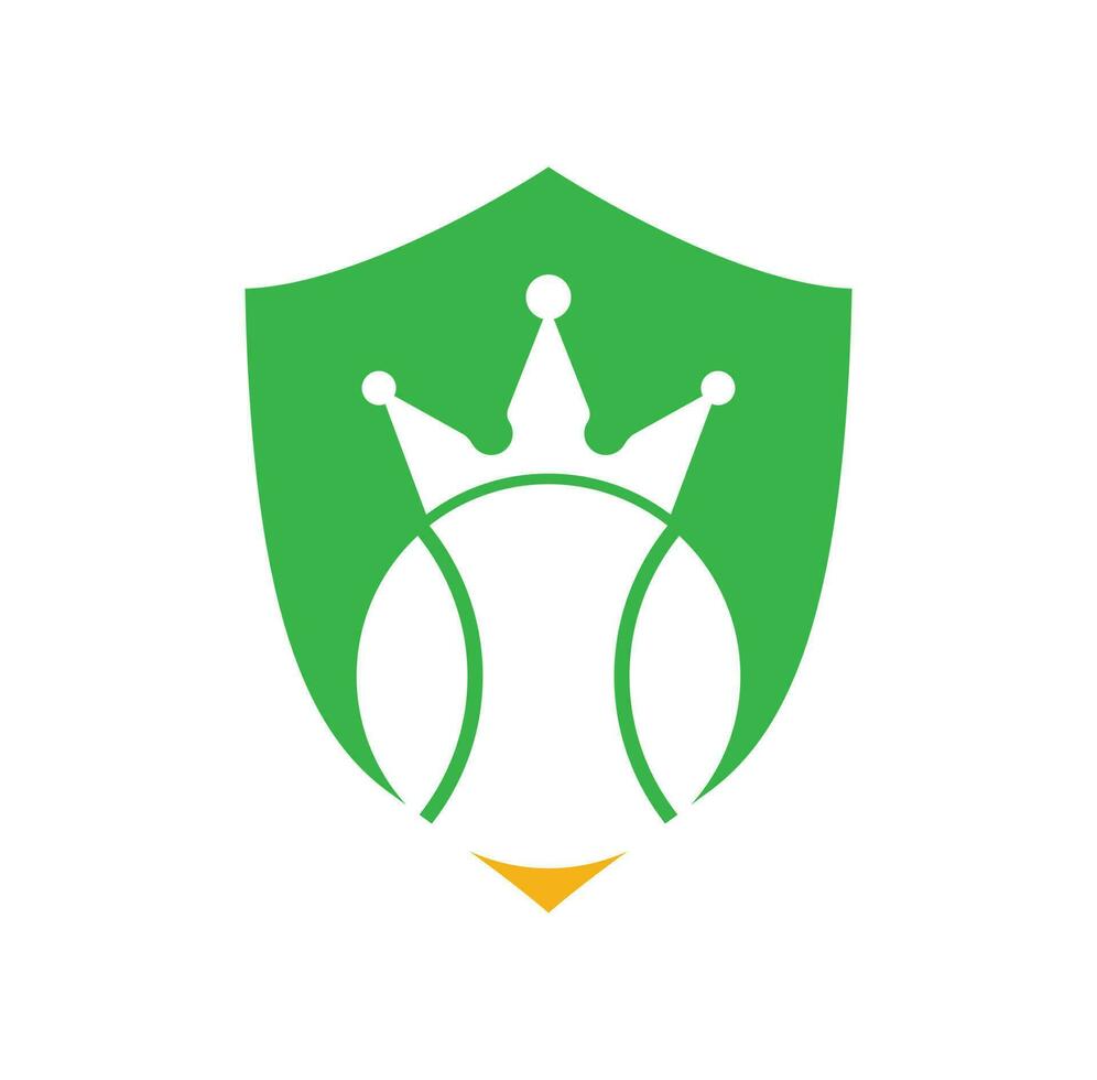 Tennis king vector logo design. Tennis ball and crown icon design template.