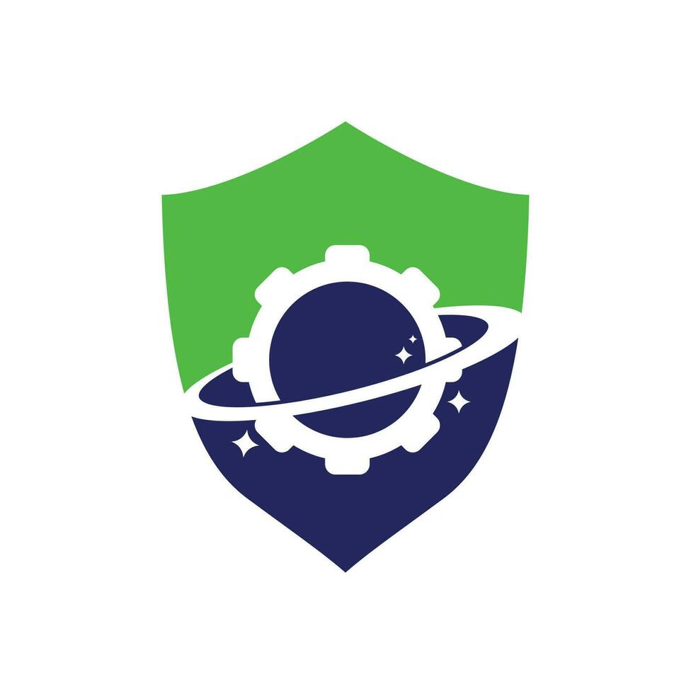 Planet gear logo icon vector. Gear Planet Icon Logo Design Element vector