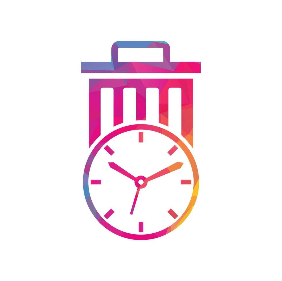 Waste time vector logo template. Garbage Time Logo Template Design.