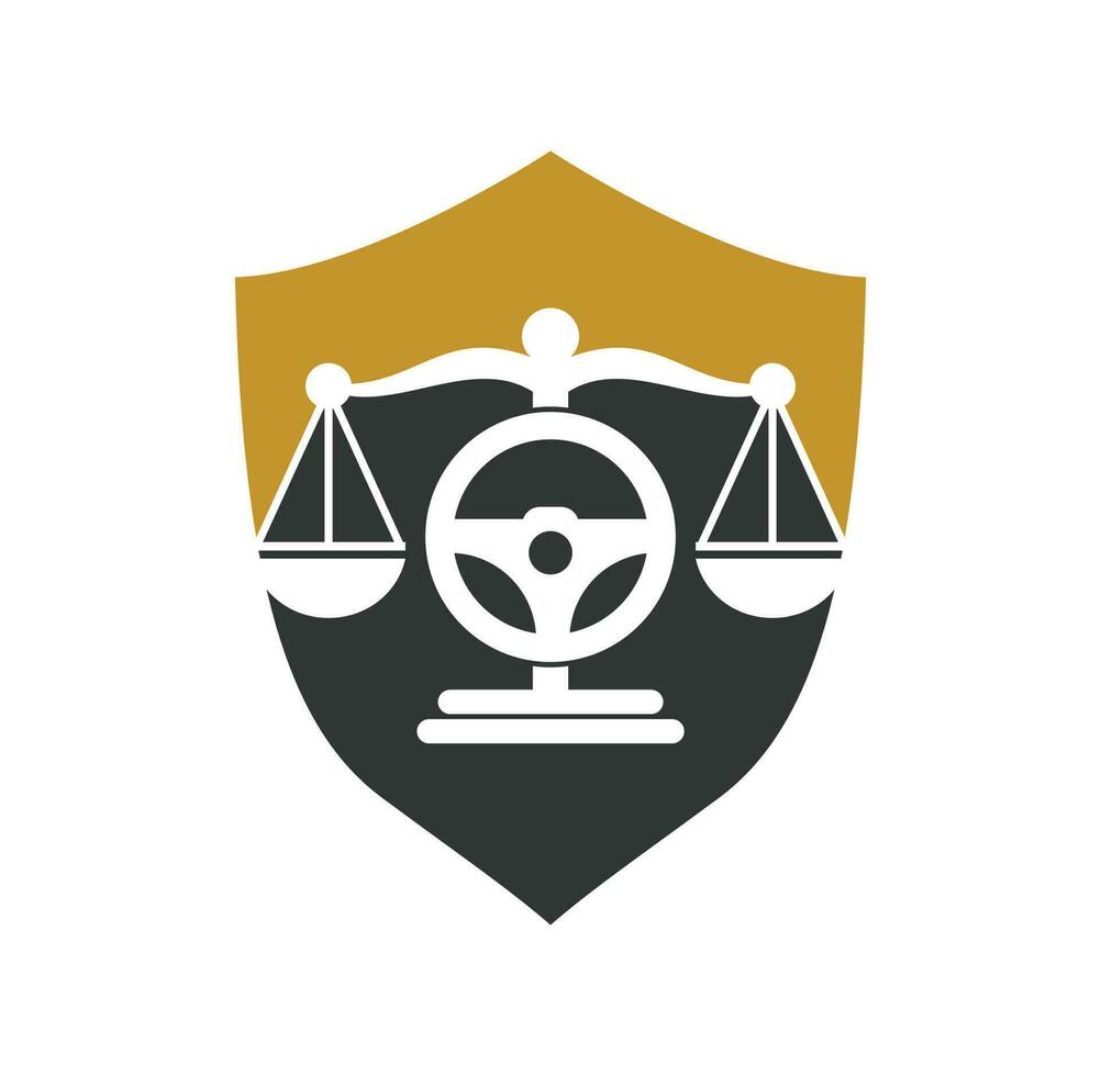 Transport law vector logo design template. Steering and balance icon design.