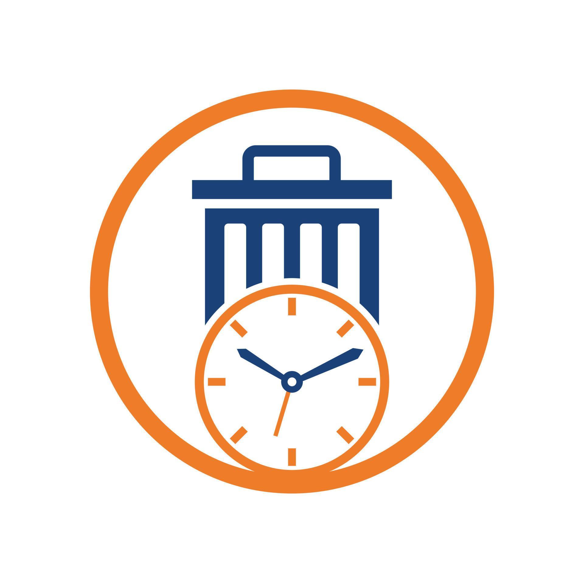 Waste time vector logo template. Garbage Time Logo Template Design