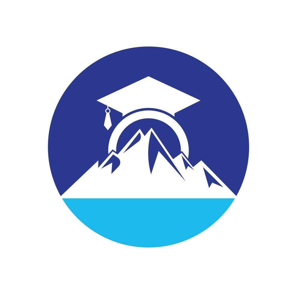 plantilla de icono de diseño de logotipo de educación de montaña. inspiración para el diseño del logotipo de la gorra de educación de montaña vector