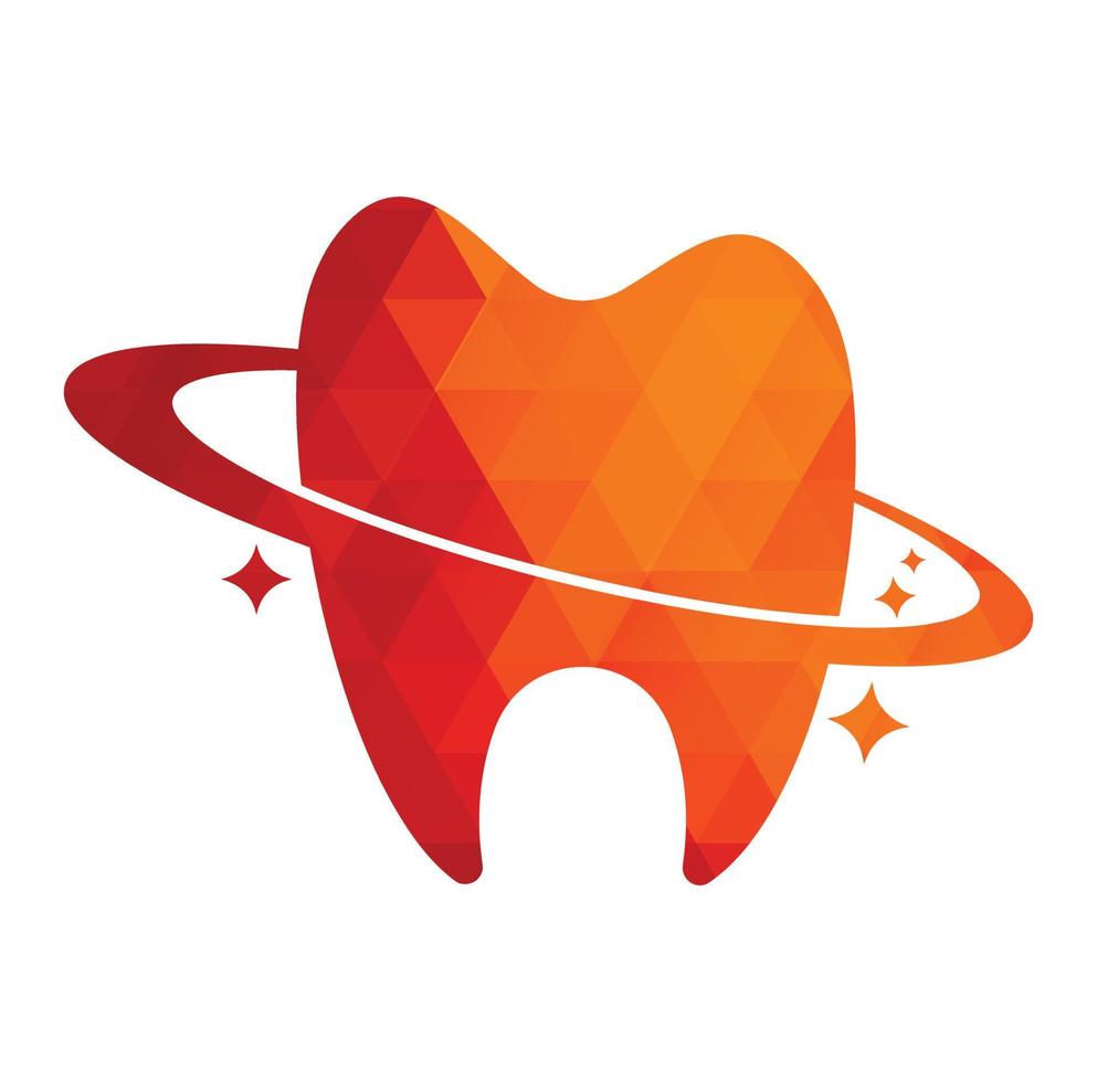 diseño del logotipo del vector del planeta dental. concepto de logotipo de vector de clínica de odontología.