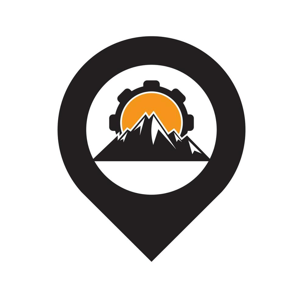 Mountain gear logo icon design. vector