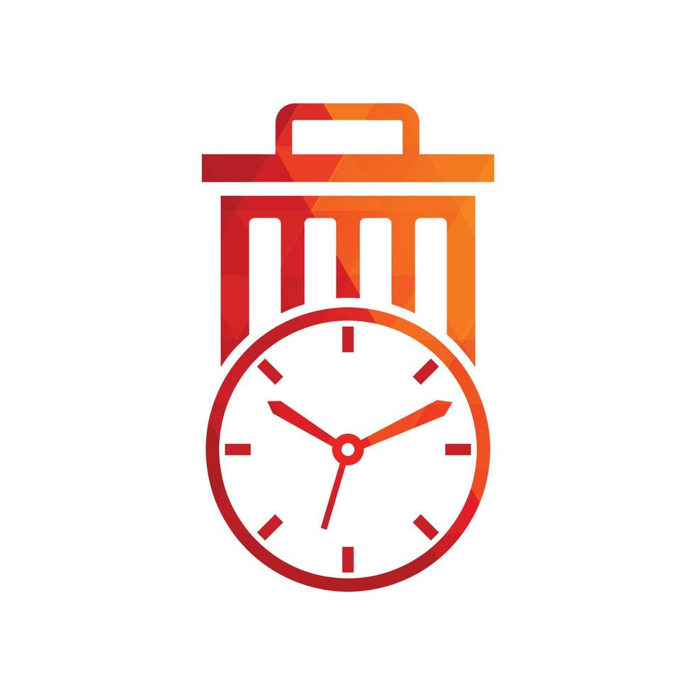 Waste time vector logo template. Garbage Time Logo Template Design.