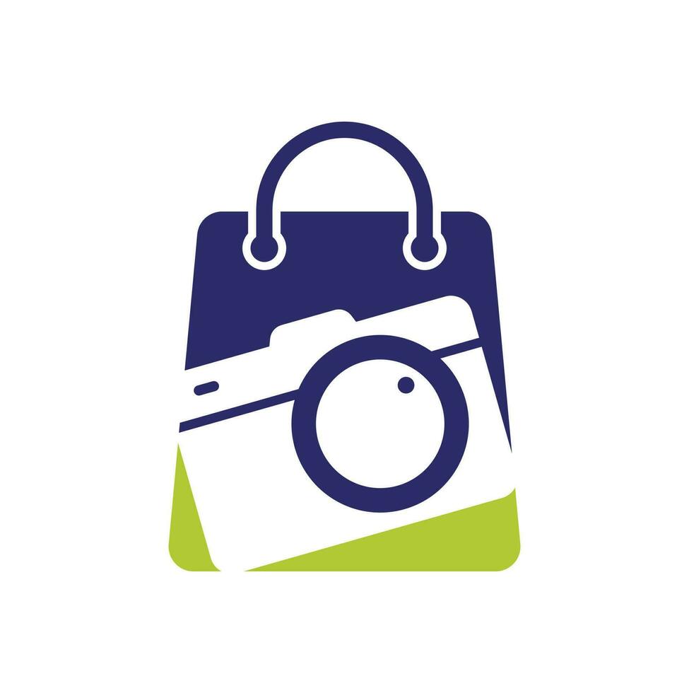 camera and shop logo combination. Lens and sale symbol or icon. vector