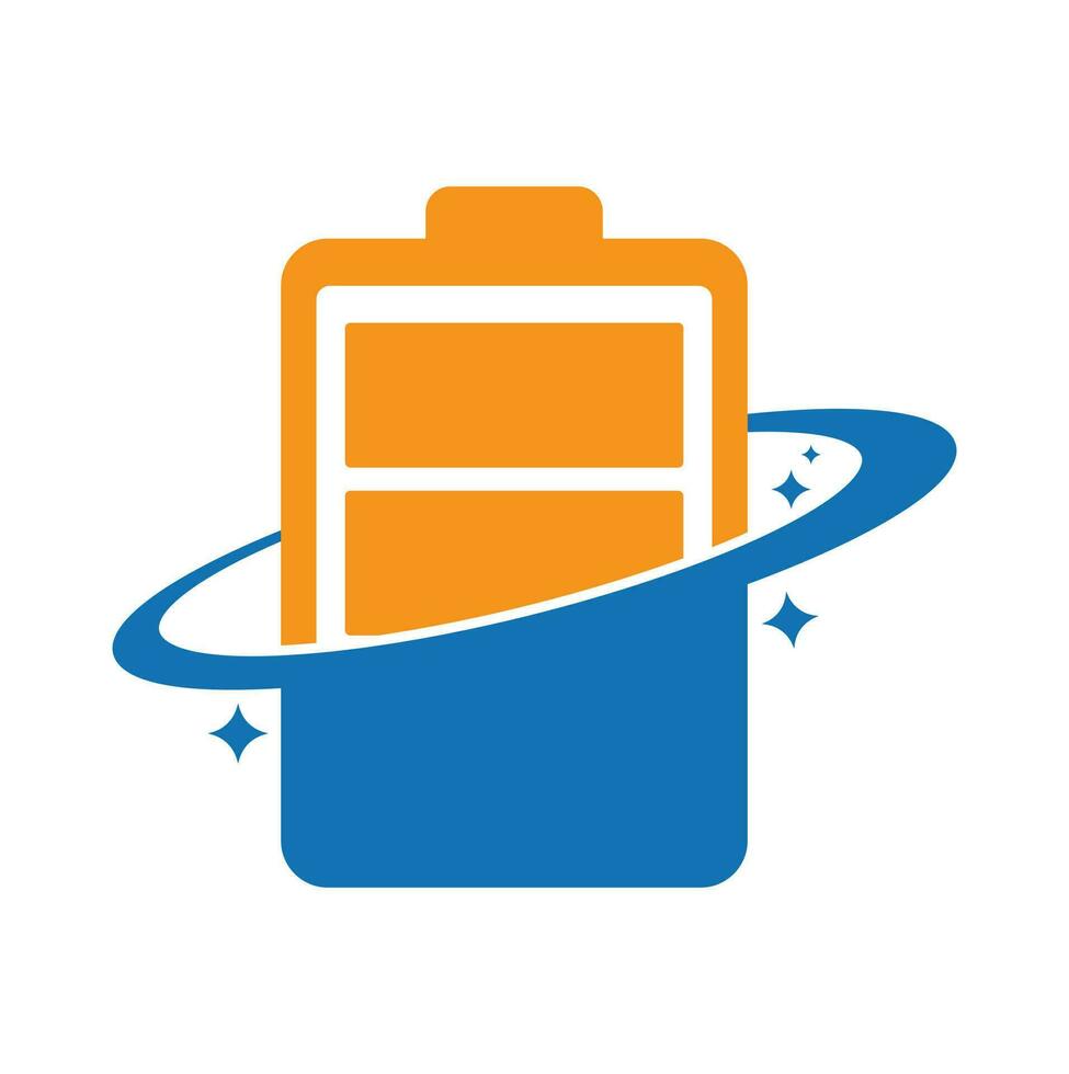 Global energy vector logo design template. Globe and battery icon design.