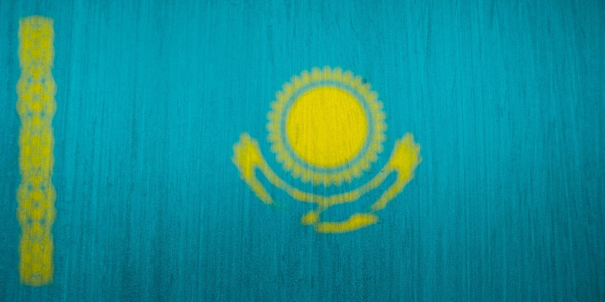 kazakhstan flag texture as the background photo