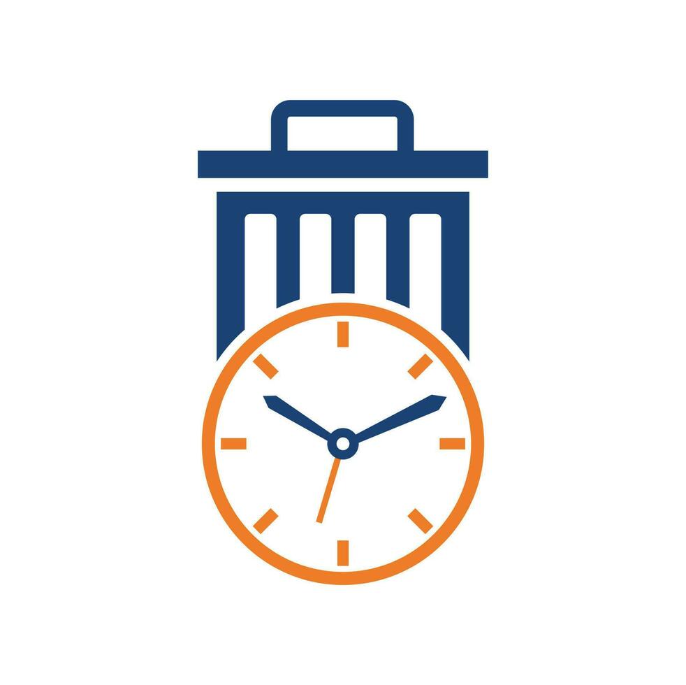 Waste time vector logo template. Garbage Time Logo Template Design.