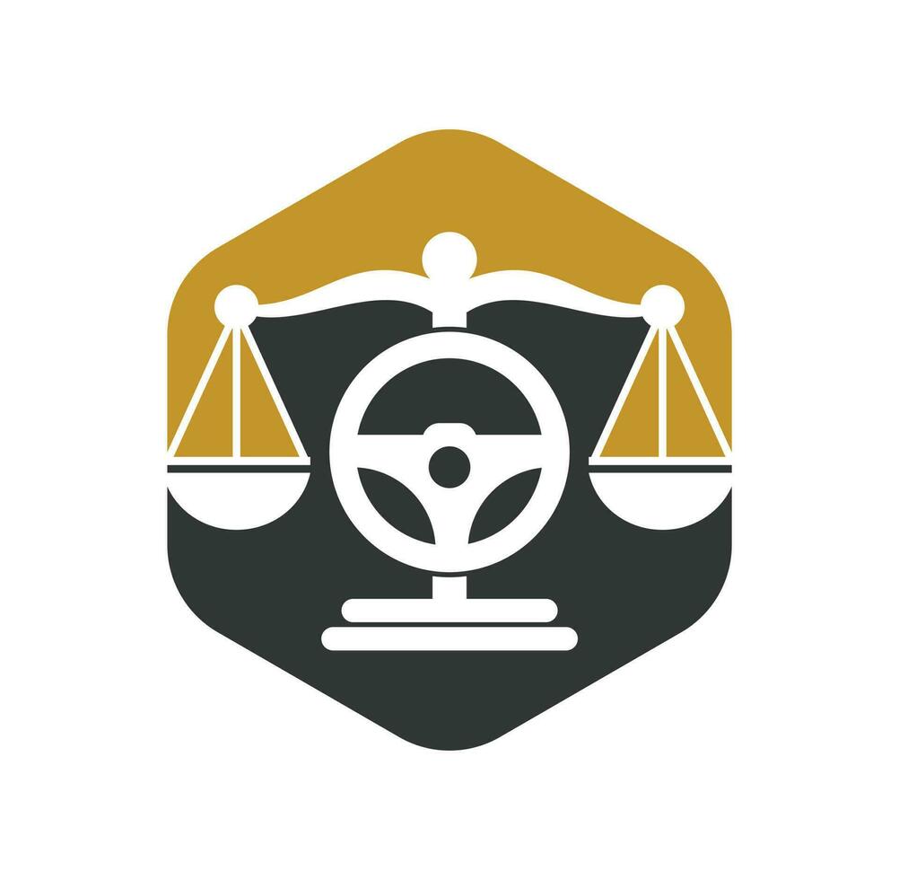 Transport law vector logo design template. Steering and balance icon design.