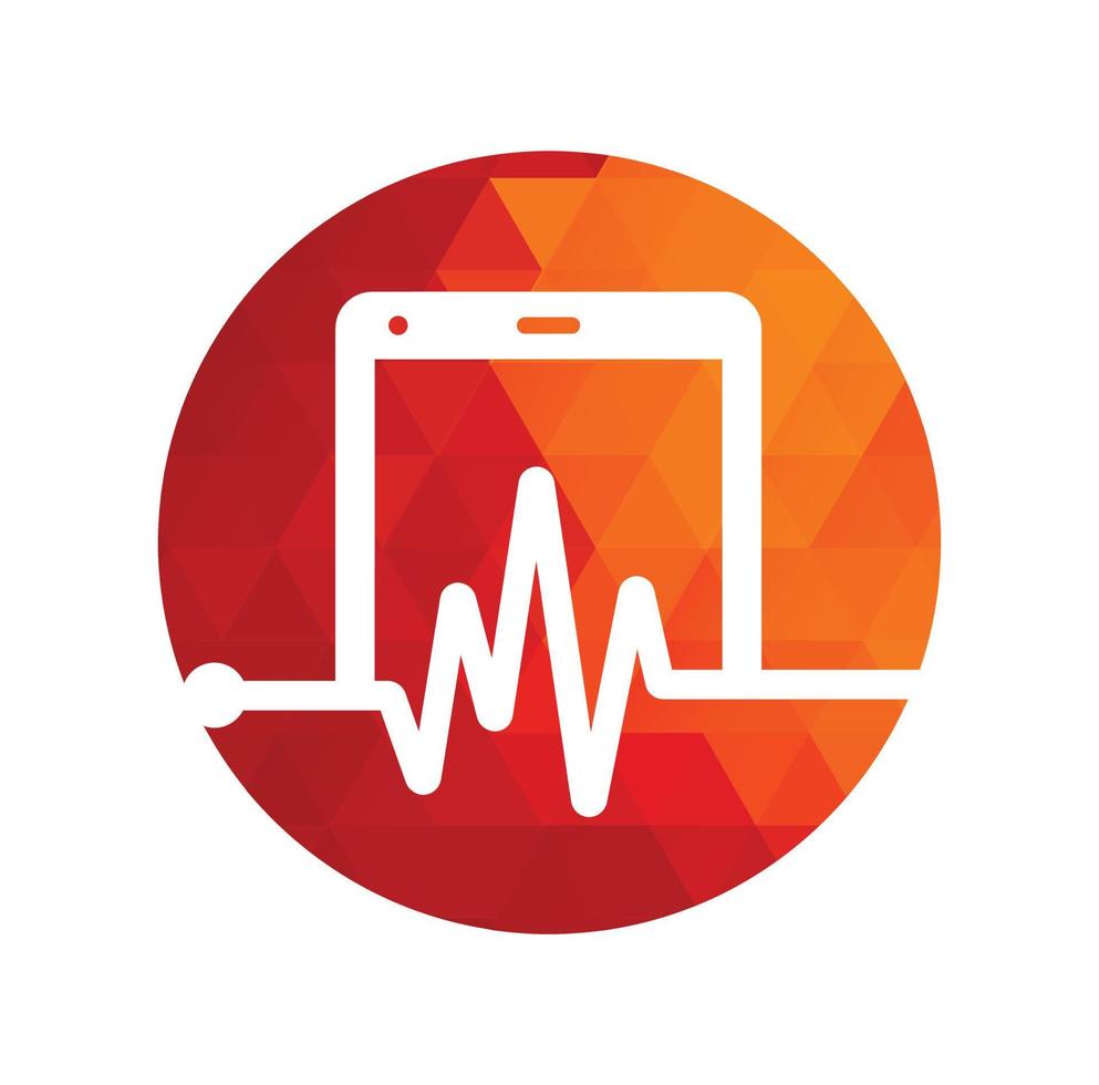 Pulse mobile phone logo template design vector. vector