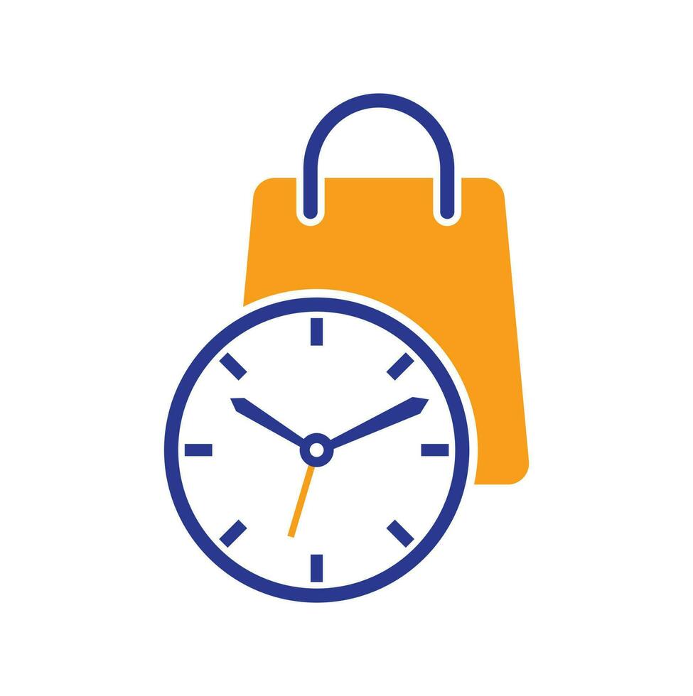 Shopping time vector logo design template.
