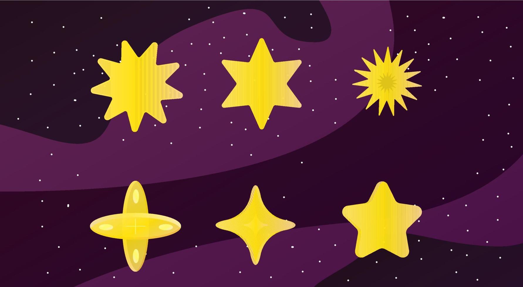 Hand drawn sparkling star collection vector