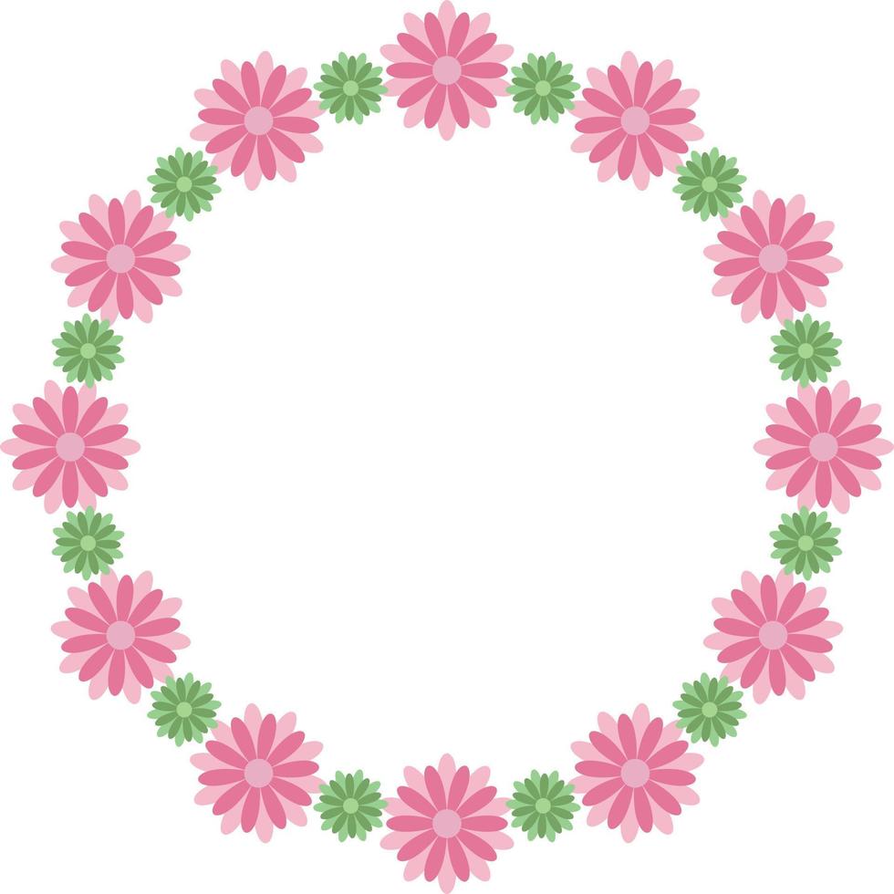 Beautiful flower pattern circular frame design, Border element with flower creation. vector
