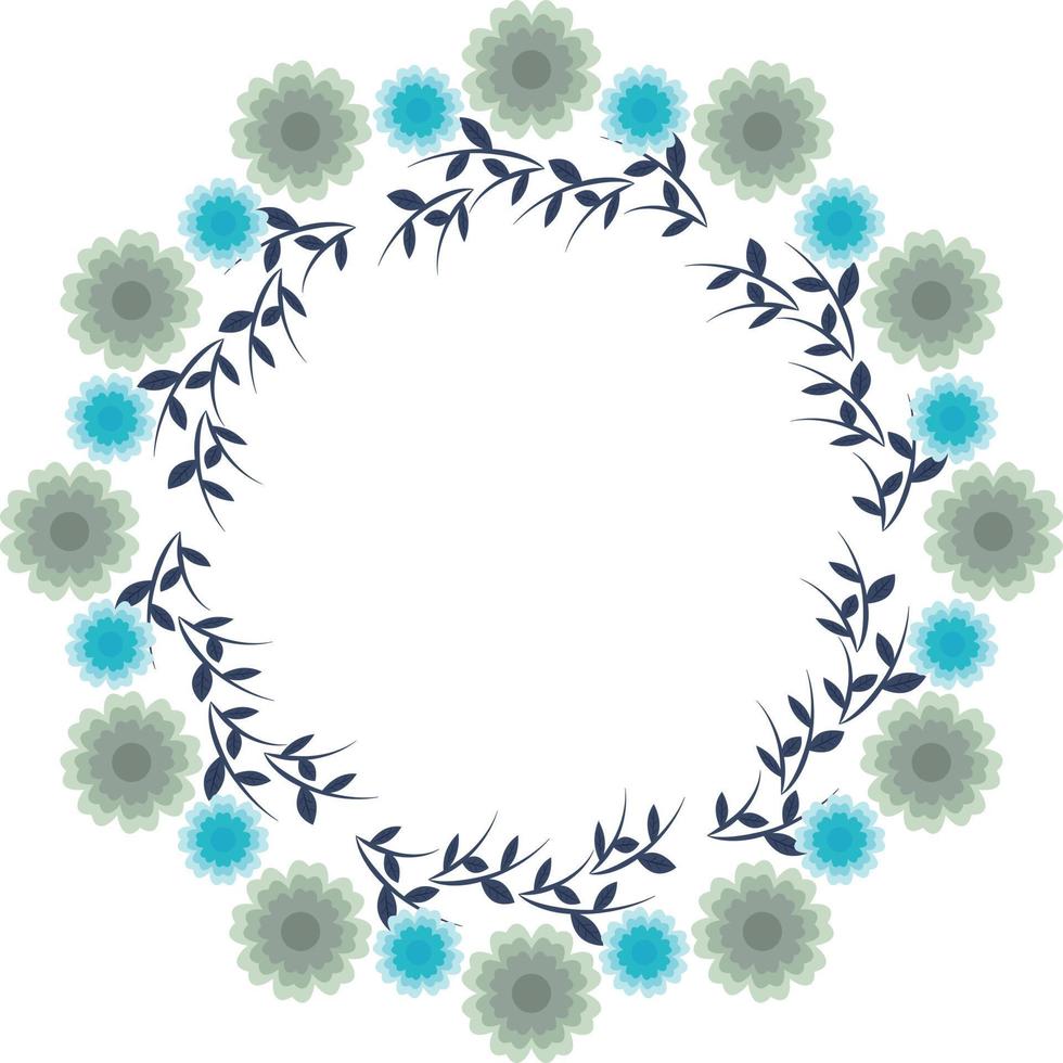Beautiful flower pattern circular frame design, Border element with flower creation. vector