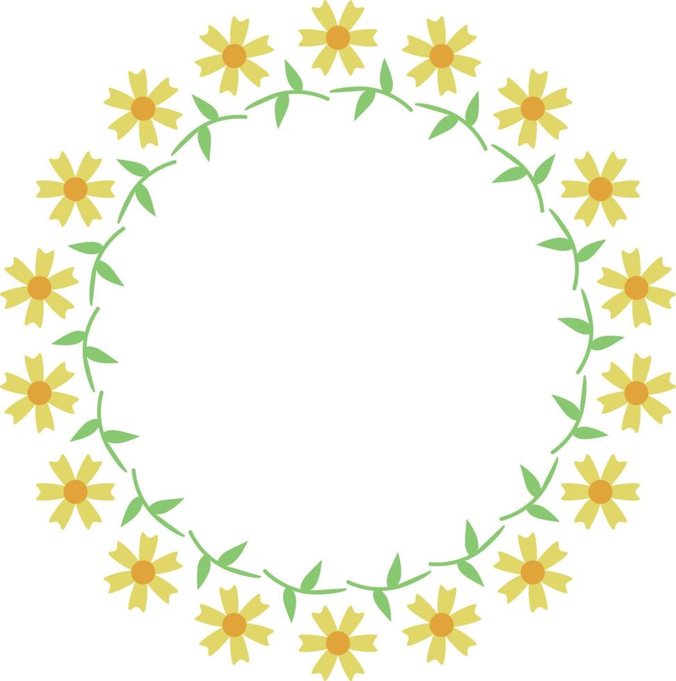 Beautiful flower pattern circular frame design, Border element with flower creation. vector
