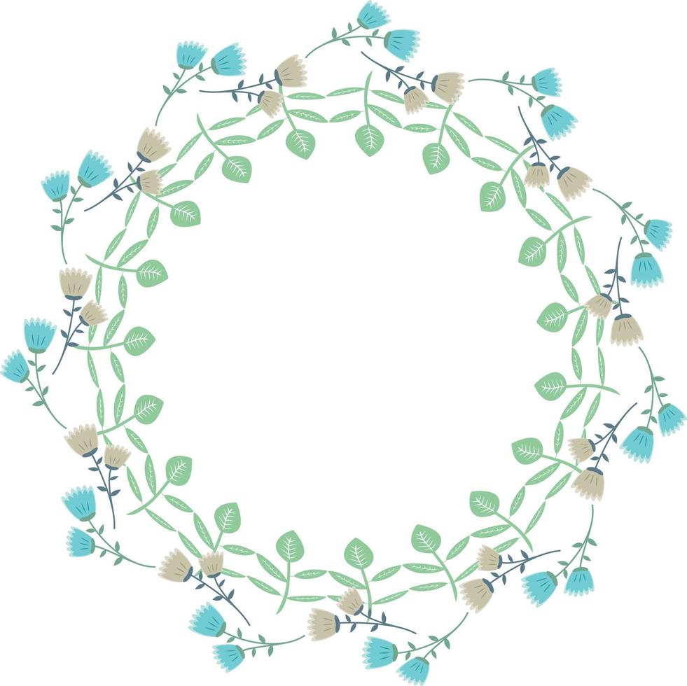 hermoso diseño de marco circular con patrón de flores, elemento de borde con creación de flores. vector