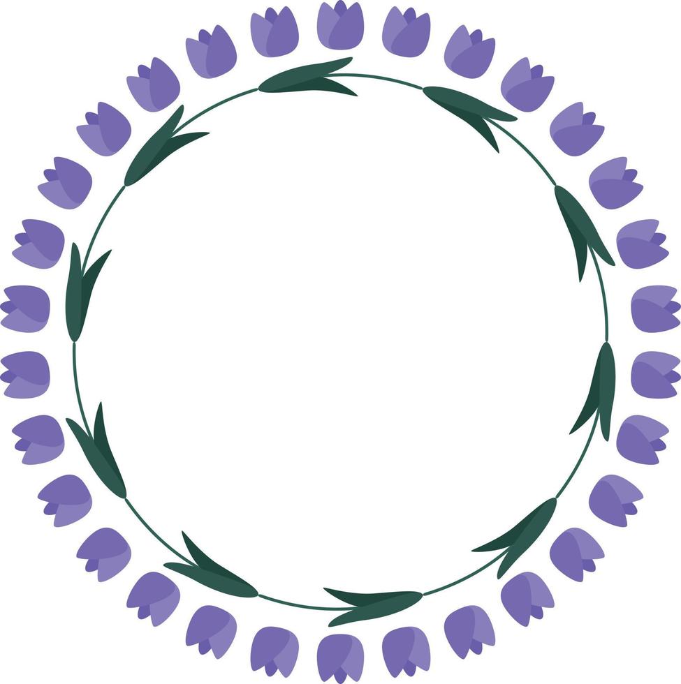 Beautiful flower pattern circular frame design, Border element with flower creation. vector