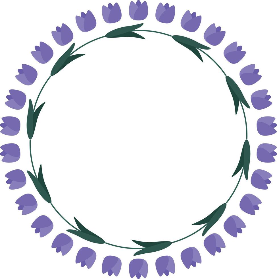 hermoso diseño de marco circular con patrón de flores, elemento de borde con creación de flores. vector