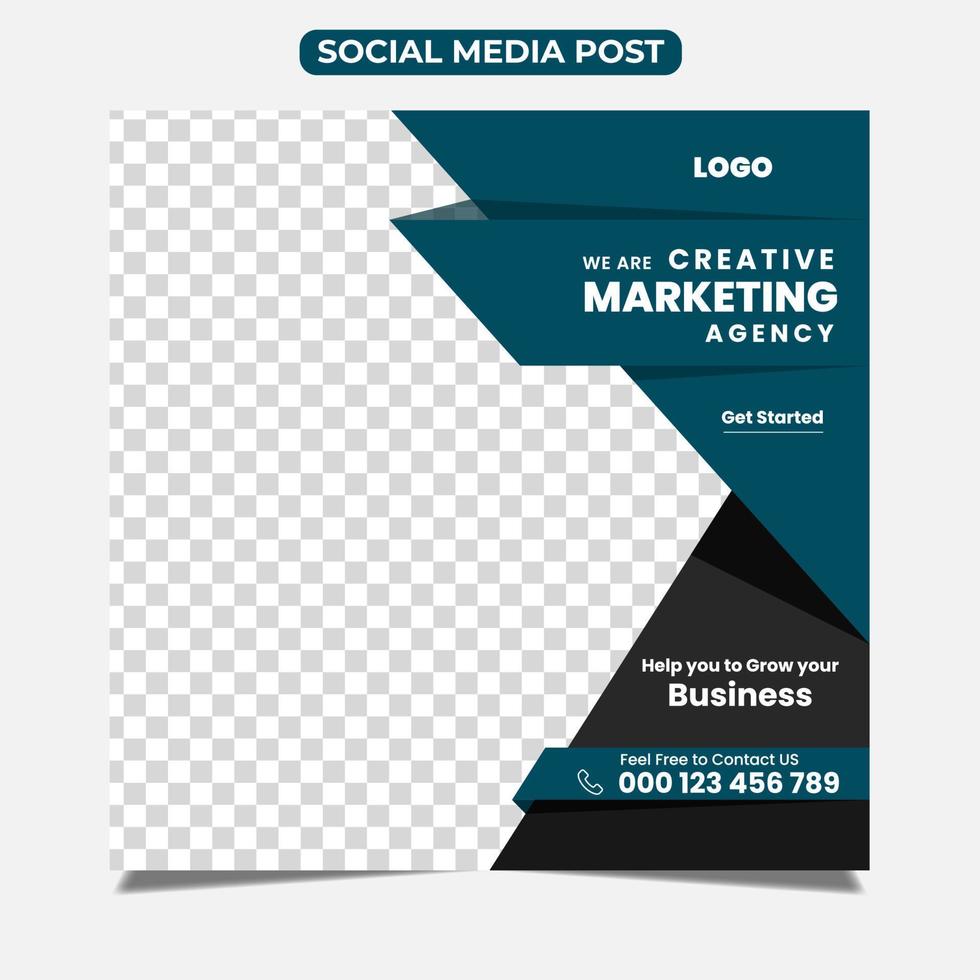 Creative digital marketing agency banner for social media post template vector
