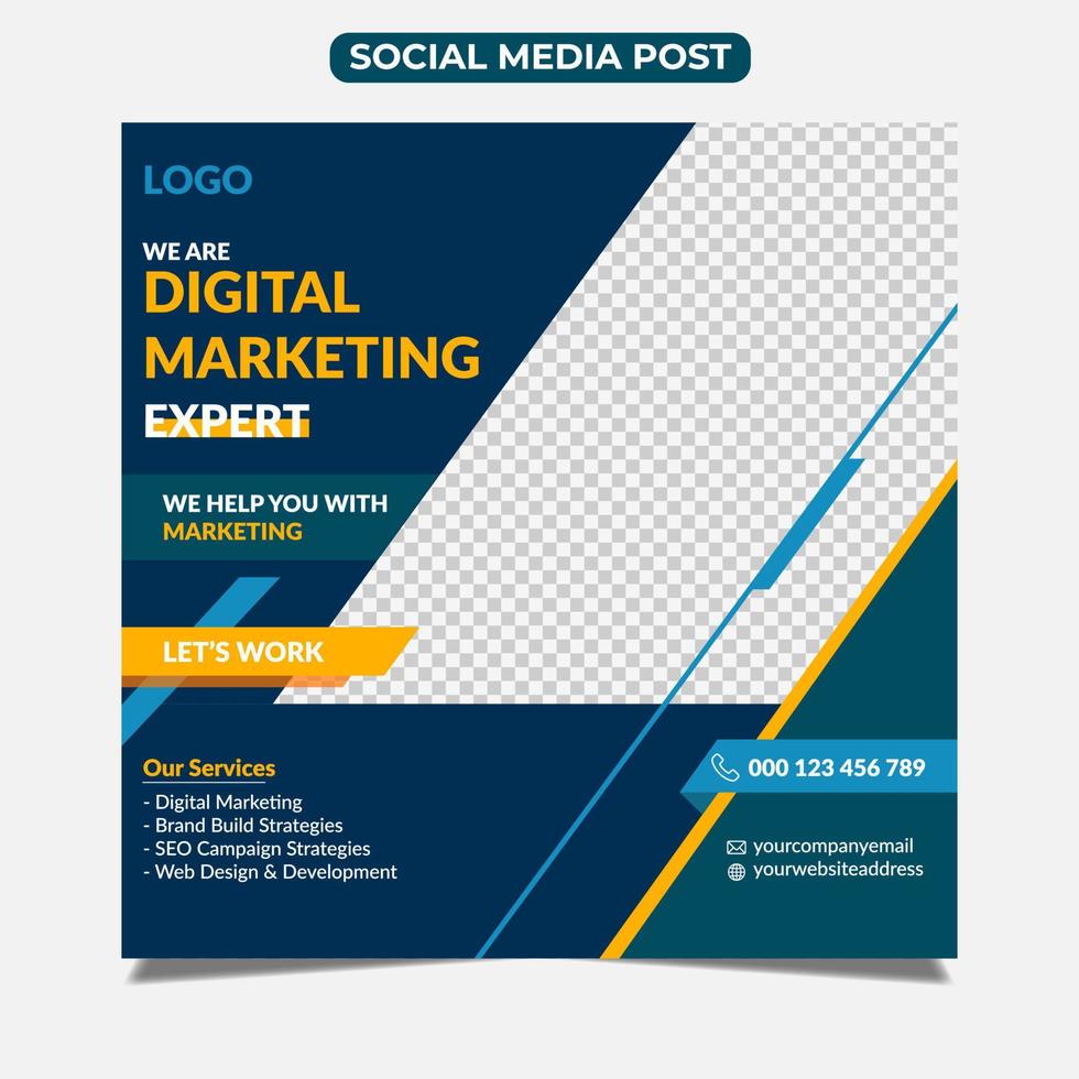 Digital marketing expert banner for social media post vector