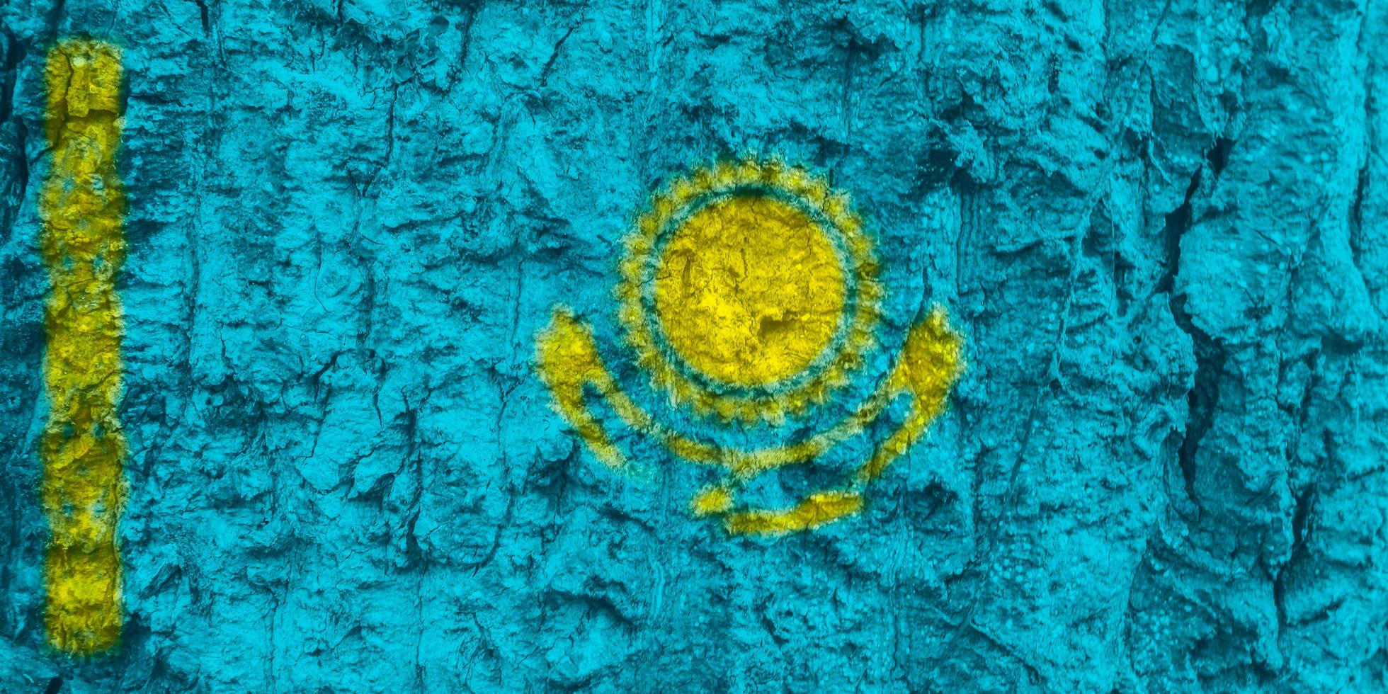kazakhstan flag texture as the background photo