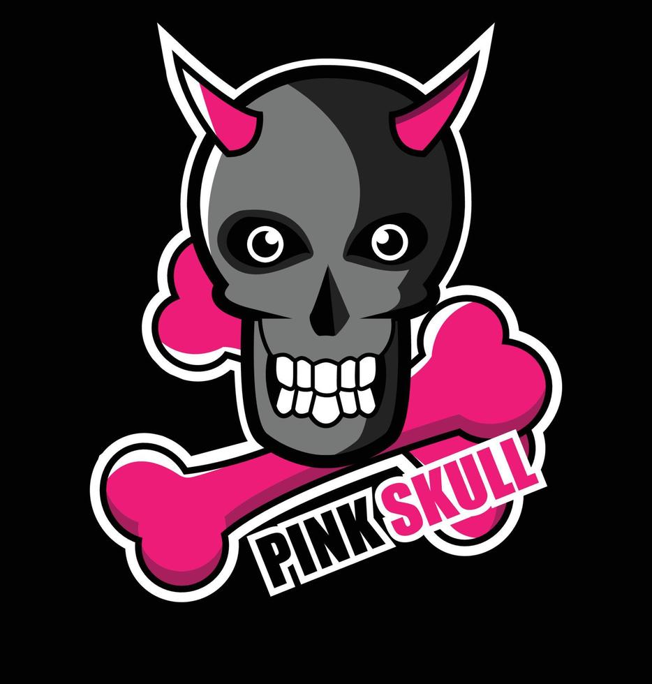 pink skull artwork vector