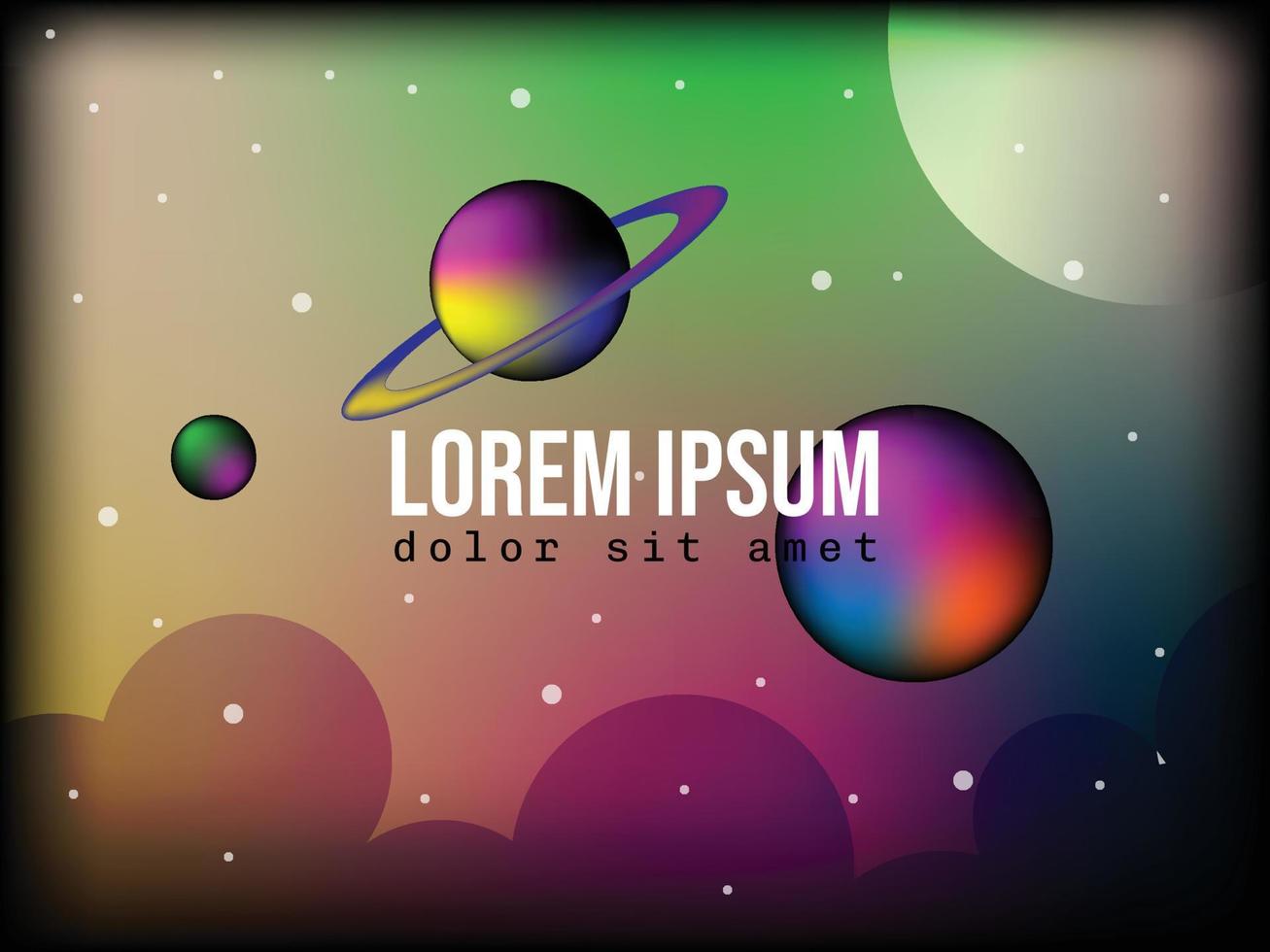 night space planet colorfull background vector