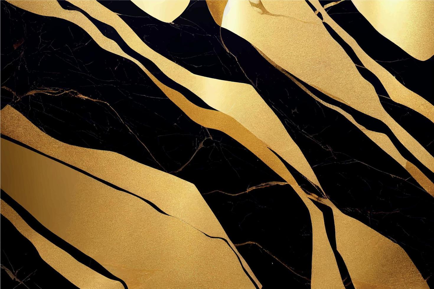 Black and gold background with marble effect vector