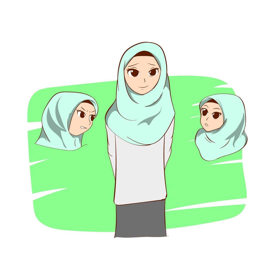 Premium vector l expression muslim school. vector free royalty.