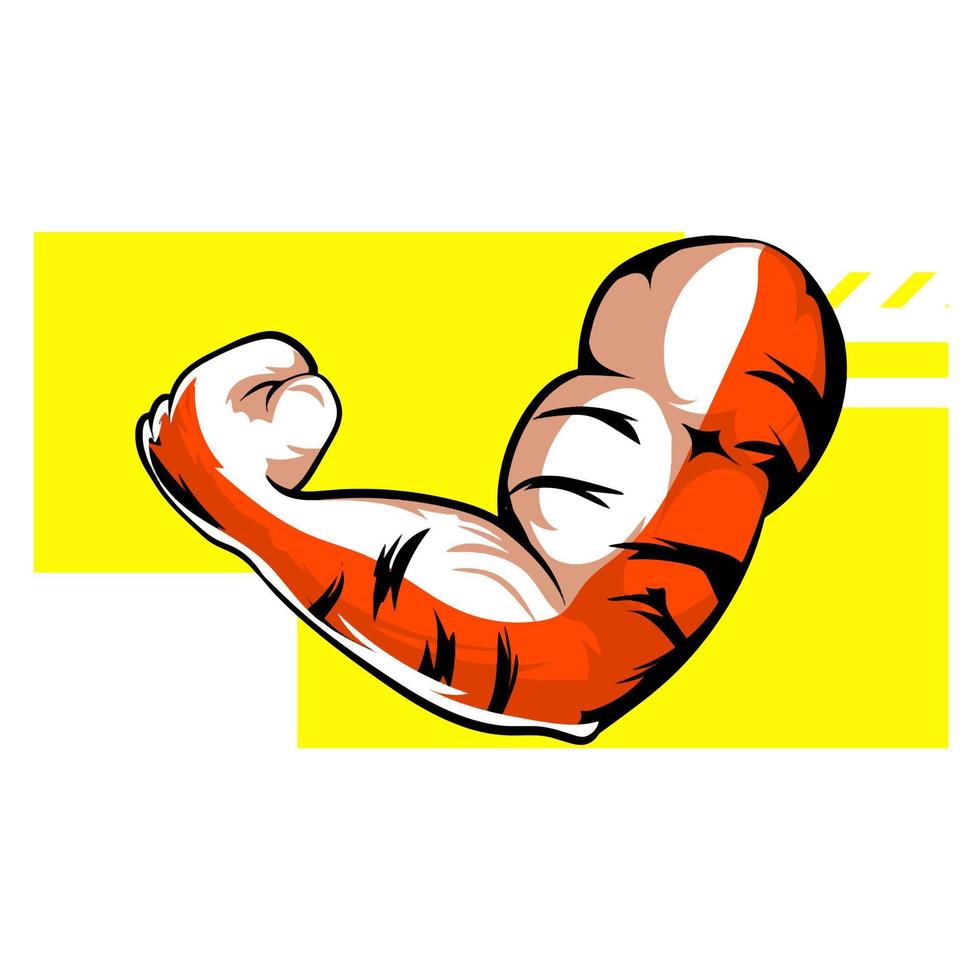 premium vector l vector Tiger arm muscles with cool background.