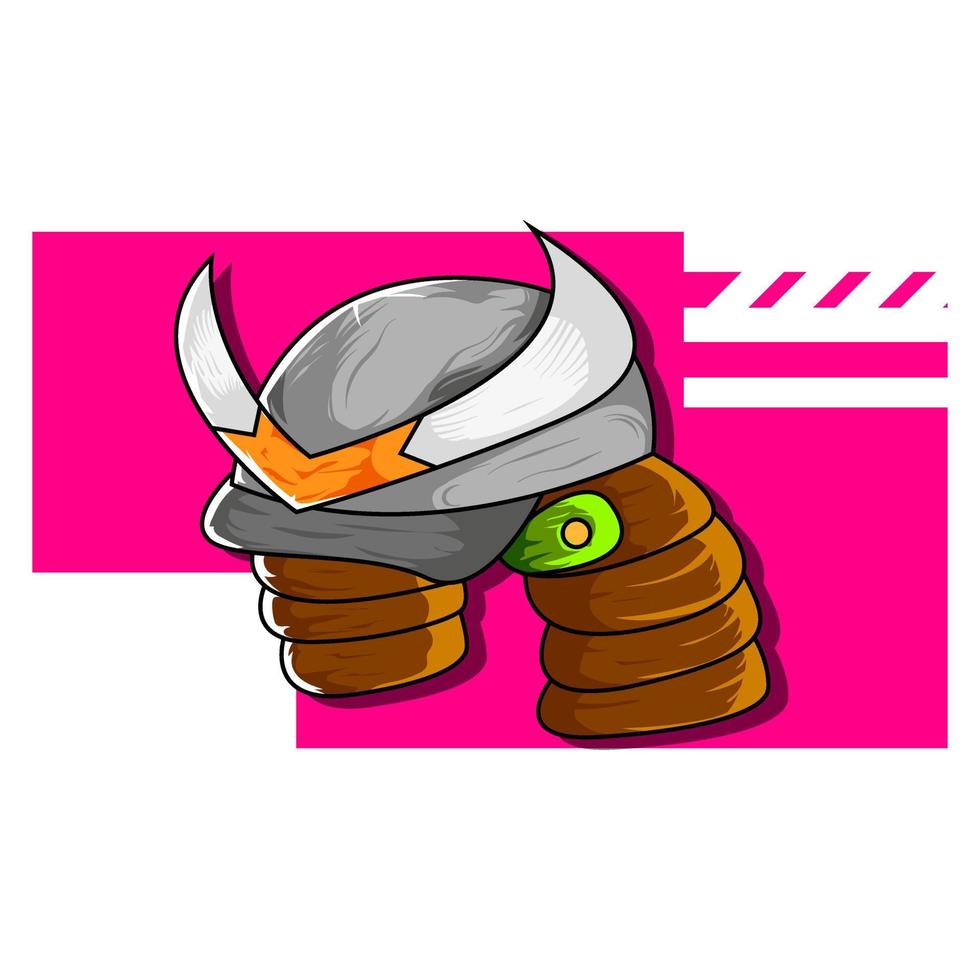 premium vector l vector japanese samurai helmet armor with cool background.f