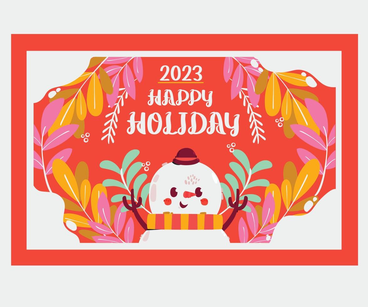 Happy Holiday 2023 Card Illustration vector
