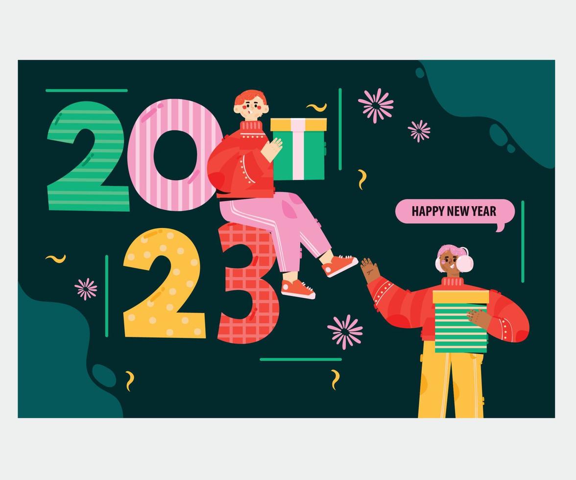 New Year 2023 Background Illustration vector