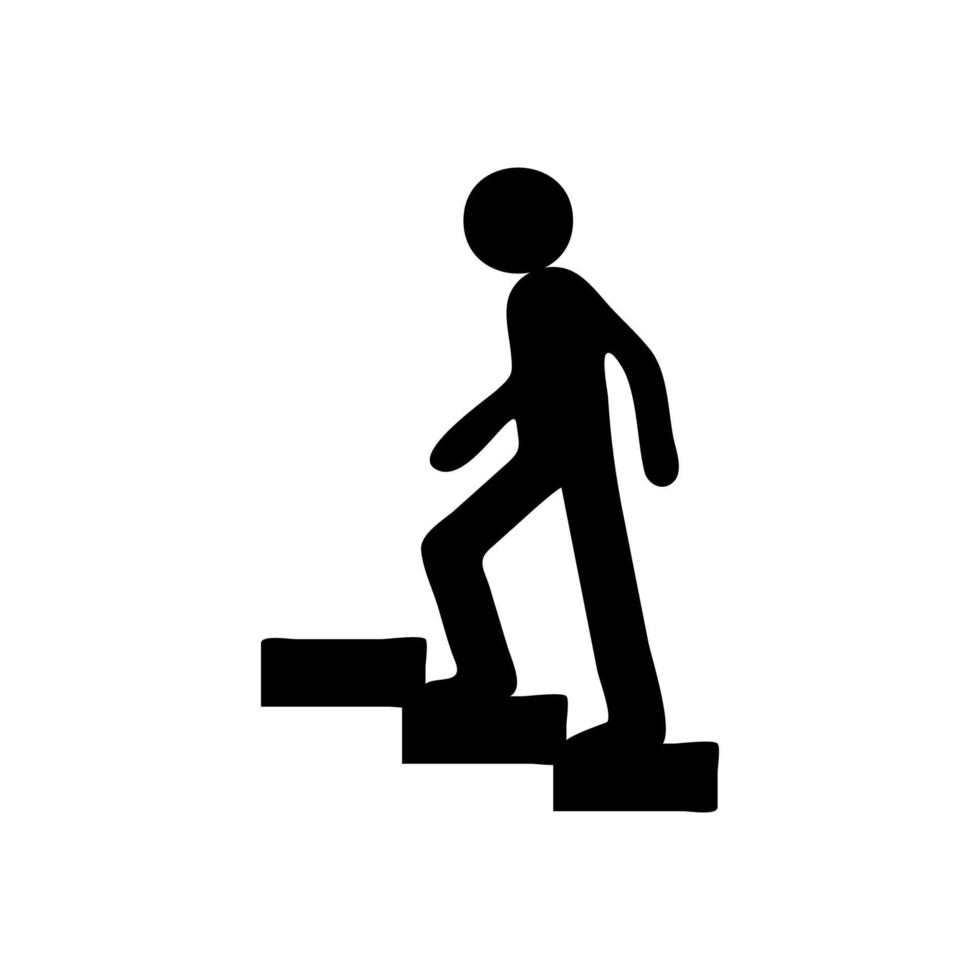 Person climbing stairs icon design vector