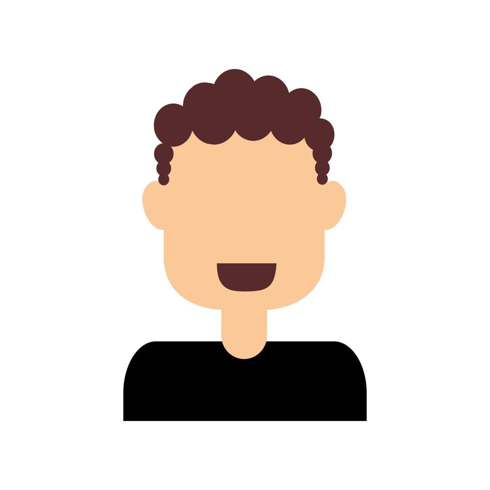 Curly haired human avatar vector design
